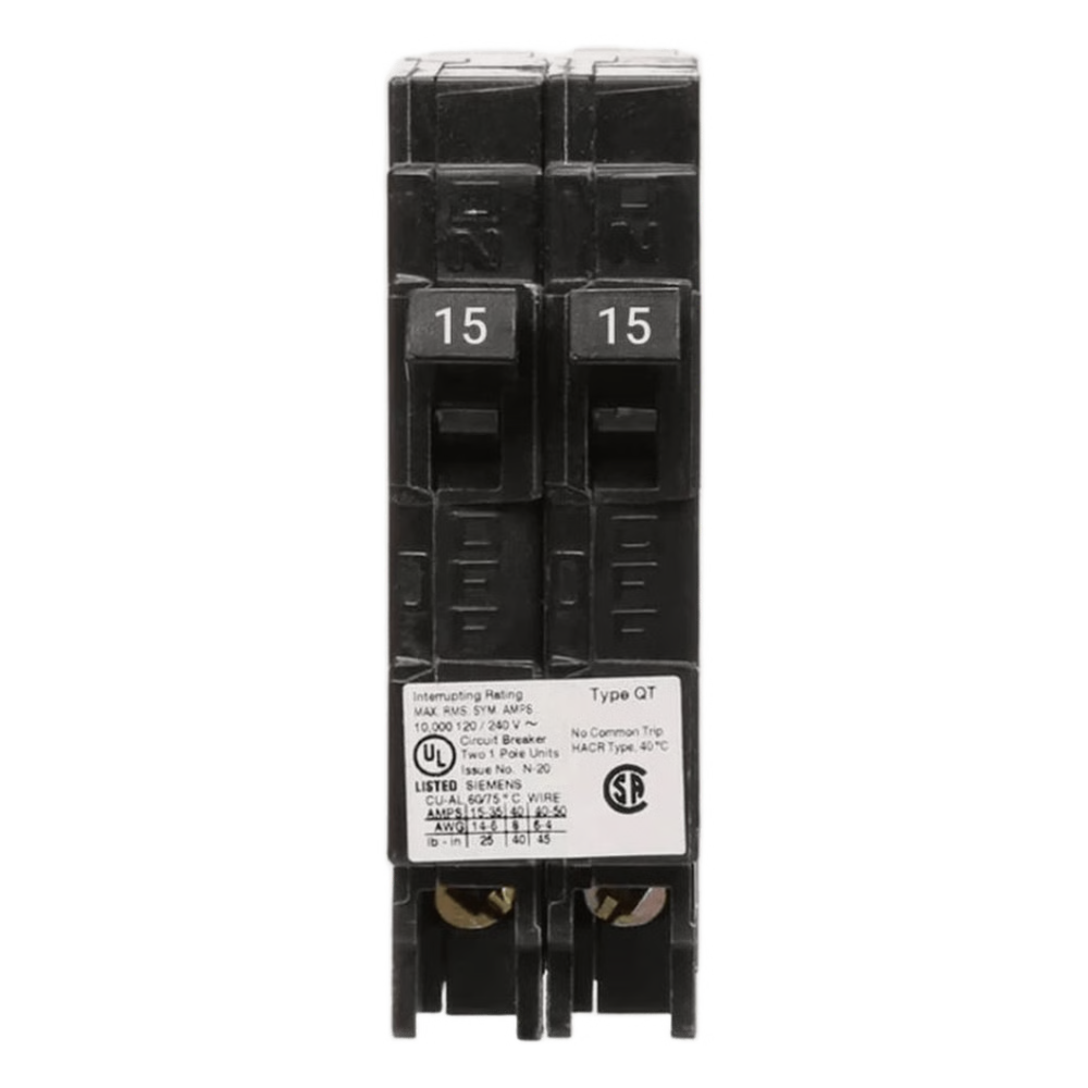 INTERRUPTOR AUTOMÁTICO DUPLEX ENCHUFABLE TIPO QT 2 POLOS, 20-30 AMP