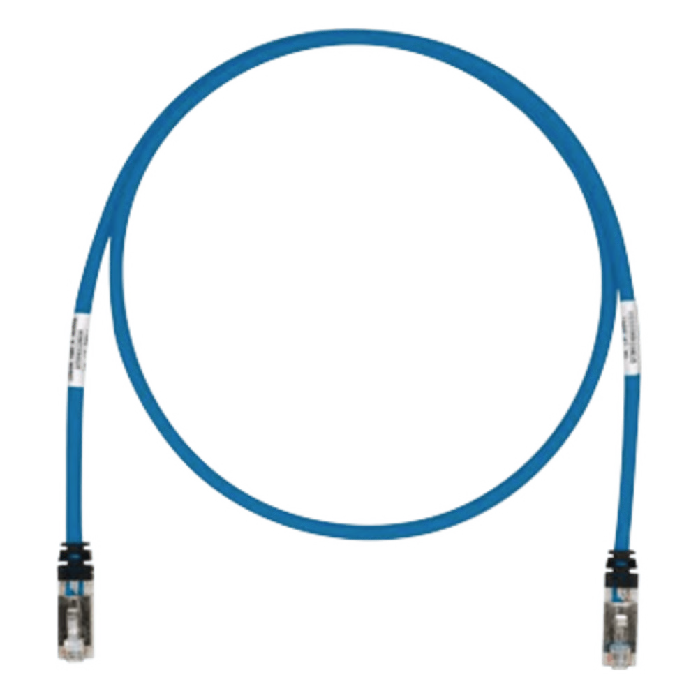 PATCH CORD CAT6A, BLINDADO S/FTP, CM/LS0H, 0.30 METROS (1 PIE), COLOR AZUL