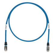 PATCH CORD CAT6A, BLINDADO S/FTP, CM/LS0H, 0.30 METROS (1 PIE), COLOR AZUL