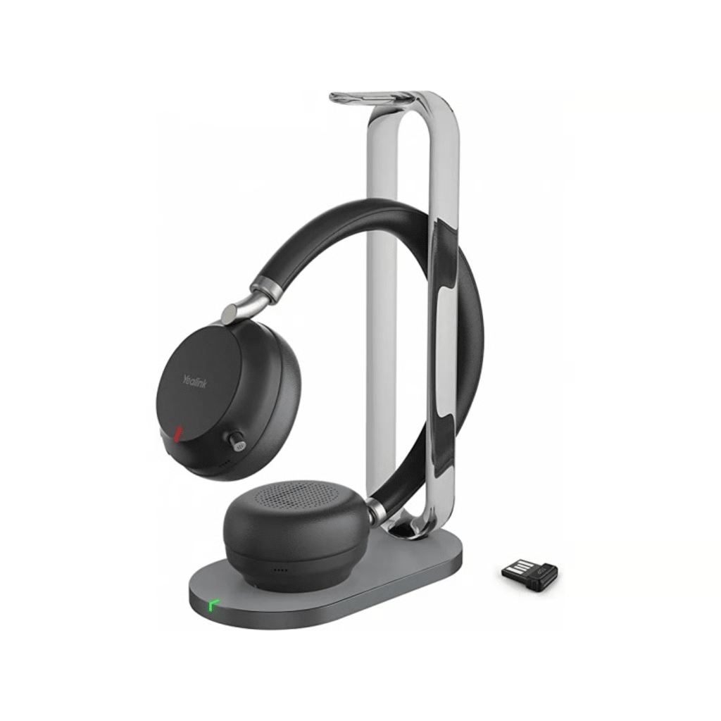 DIADEMA INALAMBRICA BH76 PLUS WITH CHARGING STAND UC BLACK USB C/A DE YEALINK CON ANC HÍBRIDA Y ESTACIÓN DE CARGA PREMIUM