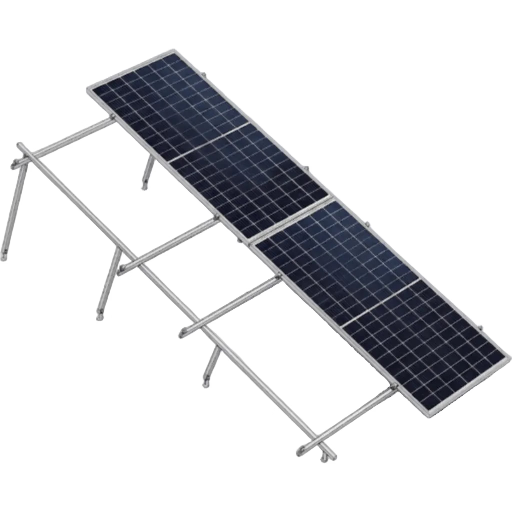 SISTEMA DE MONTAJE SOLAR / LOSA PLANA / 6 MÓDULOS 645 W / 2 FILAS / 22° INCLINACIÓN / RESISTENCIA 170 KM/H / KIT COMPLETO