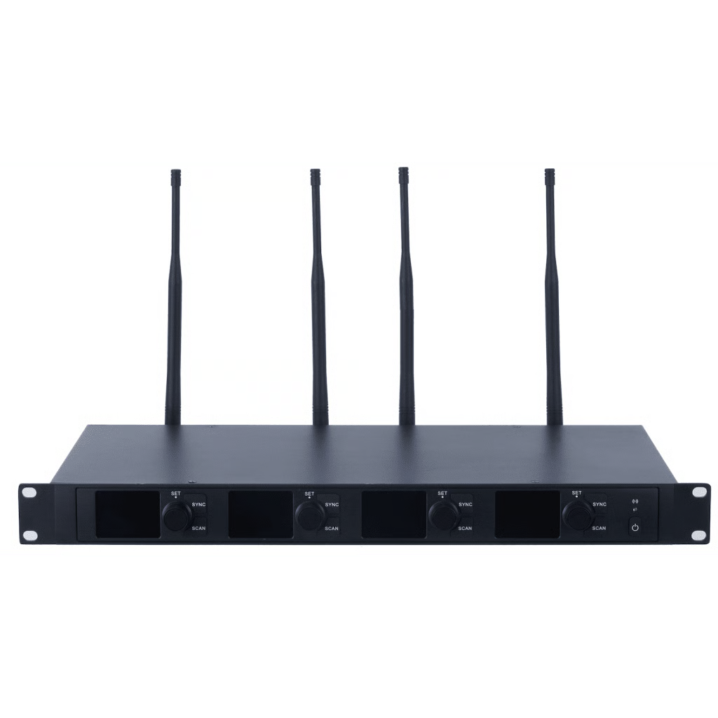 RECEPTOR MICRÓFONO INALÁMBRICO DIGITAL UHF | TRANSMISIÓN DIGITAL U-BAND PI/4-DQPSK | DISTANCIA 80 MTS | ENCRIPTACIÓN DE AUDIO | 2197 ECUALIZACIONES | 15625 EFECTOS DE REVERBERACIÓN | PANTALLA LCD