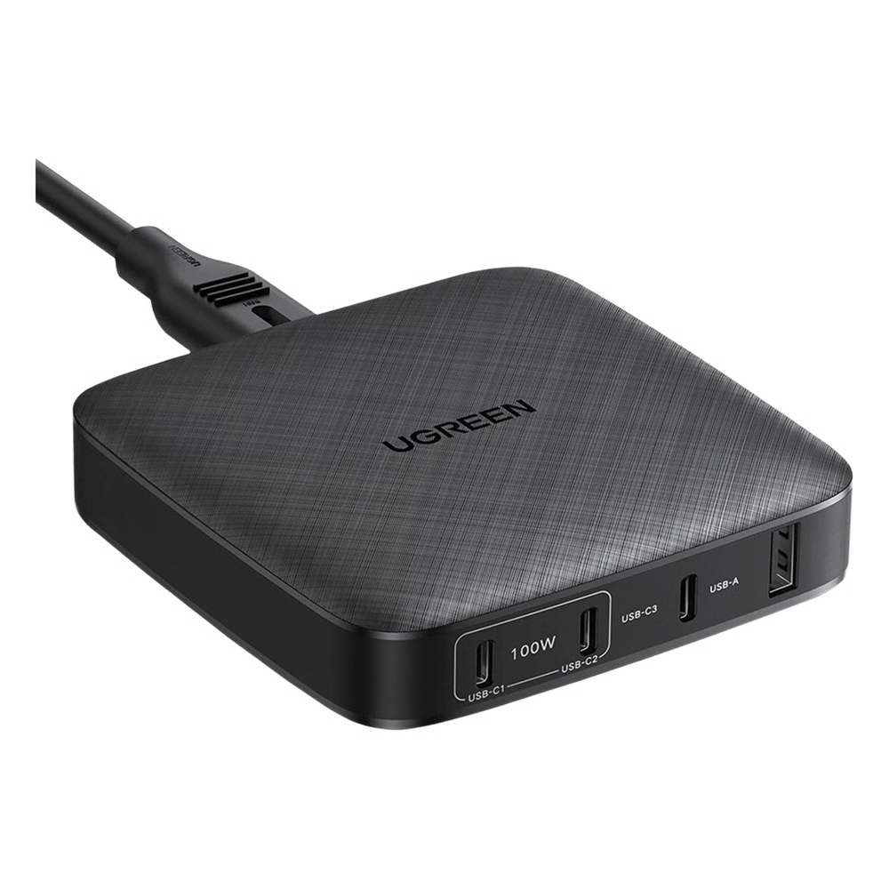 CARGADOR DE ESCRITORIO DE 100W / 4 PUERTOS DE CARGA RÁPIDA / 4 USB-C / 2 USB-A / TECNOLOGÍA GAN II +SIC / POWER DELIVERY 3.0 / QUICK CHARGE 4.0 / CHIP CONFIABLE Y CARGA INTELIGENTE / OPTIMIZA LA EXPERIENCIA DE CARGA