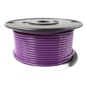 CABLE ELÉCTRICO COLOR MORADO CALIBRE 14 / UL 1015-1230 / 600 VOLTIOS / TEMPERATURA 105°C SECO 75°C HÚMEDO / COBRE ESTAÑADO CLASE K / AISLANTE PVC RETARDANTE DE LLAMA VW-1 / RESISTENTE A HUMEDAD ABRASIÓN ÁCIDO COM