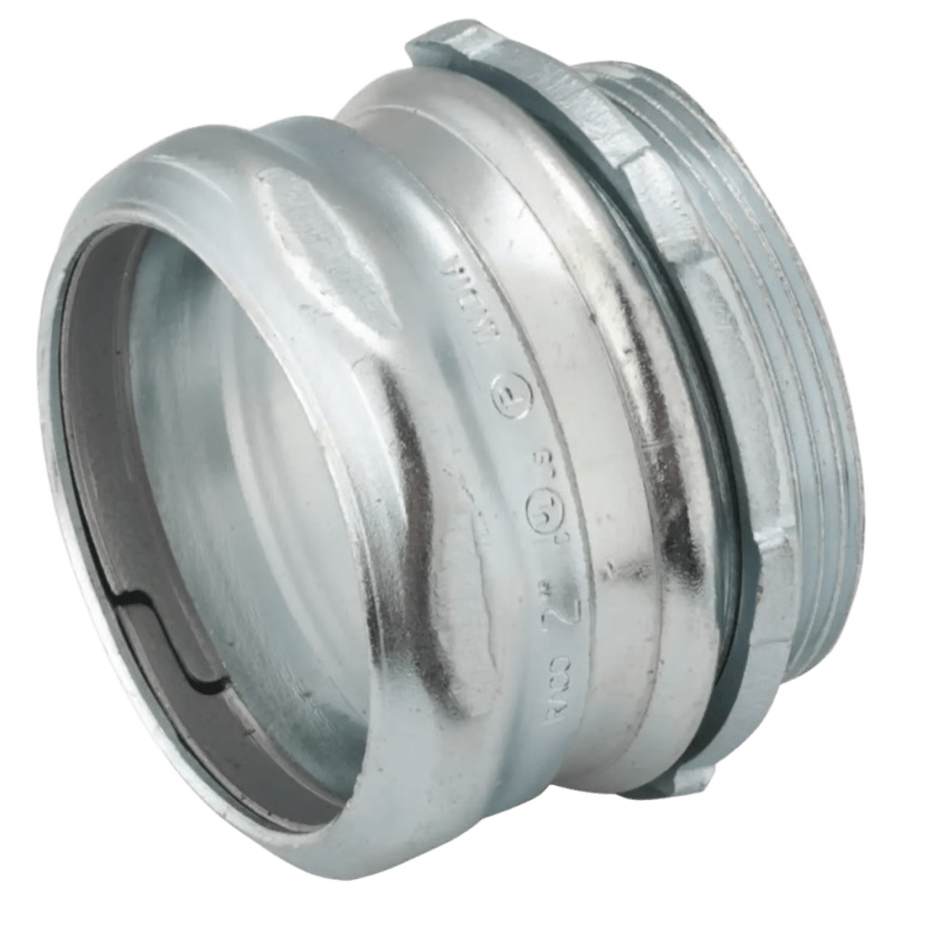 CONECTOR  COMPRESIÓN DE ACERO GALVANIZADO PARA PARED DELGADA DE 2 1/2" .