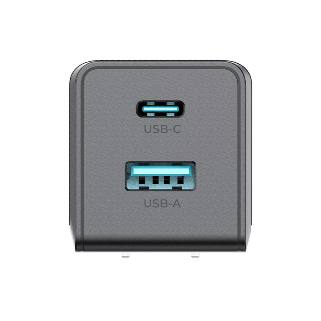 CARGADOR PRO USB-A / USB-C A C / TECNOLOGIA GAN (NITRURO DE GALIO / FAST-CHARGING / POTENCIA 60W / VELOCIDAD TRANSFERENCIA 480 MBPS / MATERIAL SILICONA NO T�XICA / CONECTOR ALUMINIO ANODIZADO