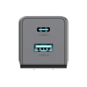 CARGADOR PRO USB-A / USB-C A C / TECNOLOGIA GAN (NITRURO DE GALIO / FAST-CHARGING / POTENCIA 60W / VELOCIDAD TRANSFERENCIA 480 MBPS / MATERIAL SILICONA NO T�XICA / CONECTOR ALUMINIO ANODIZADO