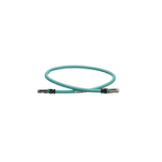 PATCH CORD CAT5E DE GRADO INDUSTRIAL 600V, BLINDADO SF/UTP, CALIBRE 24 AWG, COLOR AQUA, 60 CM (23.62 PULGADAS).