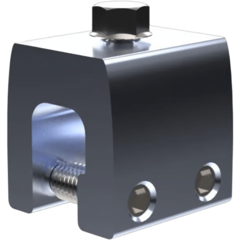 CLAMP DE SUJECIÓN PARA PANELES SOLARES / M2 CLAMP V2 / ALUMINIO SERIE 6000 / SIN PERFORACIONES / LÁMINA ENGARGOLADA / 187 G / TORNILLOS ACERO INOXIDABLE