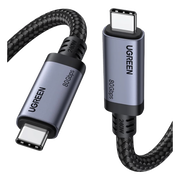 CABLE USB-C THUNDERBOLT 5 / 80 GBPS BIDIRECCIONAL / 120 GBPS UNIDIRECCIONAL / 1 M (3.28 FT) / 24 PINES / E-MARKER IP2133H / 5A MÁXIMO / ALUMINIO + COBRE BLINDADO