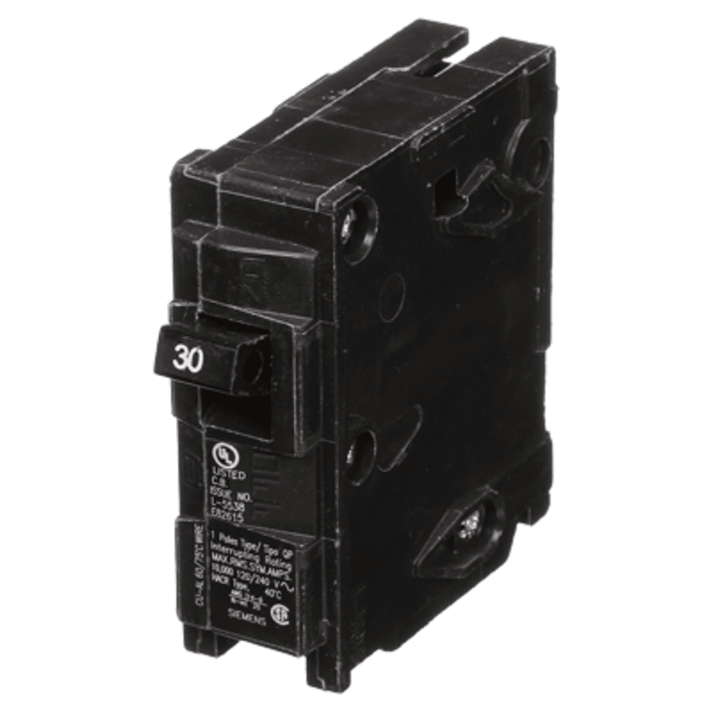 INTERRUPTOR AUTOMÁTICO ENCHUFABLE TIPO QP 1 POLOS, 30 AMP-Área Eléctrica-SIEMENS-Bsai Seguridad & Controles