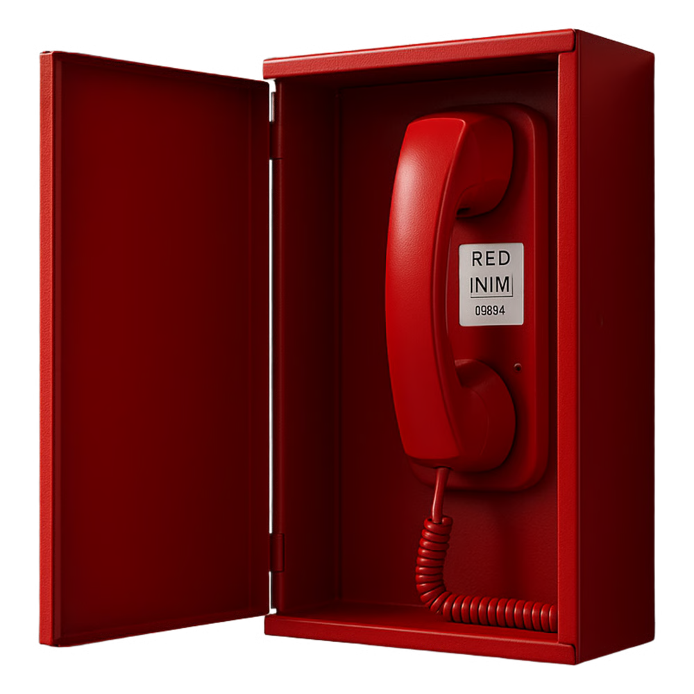 DISPOSITIVO TELEFÓNICO DE EMERGENCIA | GRADO DE SEGURIDAD 3 | METAL ROJO RAL3001 | 32 TELÉFONOS POR LÍNEA | CONEXIÓN IFAMFFT