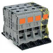 JUEGO DE BORNES TRIFÁSICOS, POWER CAGE CLAMP, 10 PUNTOS DE CONEXIÓN, 4 POTENCIALES, SECCIÓN 50-185 MM², MULTICOLOR, CON BRIDAS DE FIJACIÓN