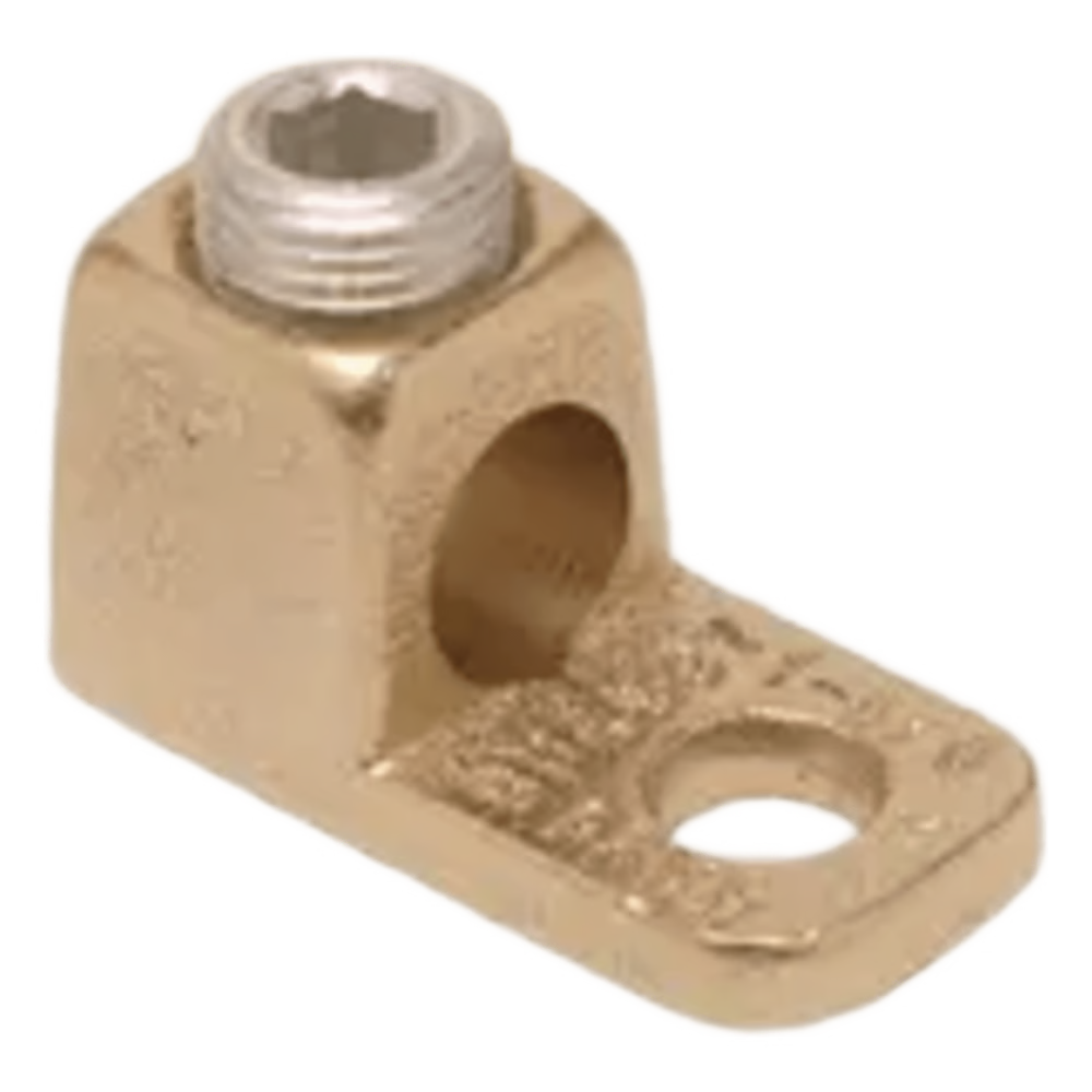 CONECTOR DE COBRE CON TORNILLO DE FIJACIÓN PARA CABLE CALIBRE 14 - 4 AWG Y TORNILLO DE 1/4".