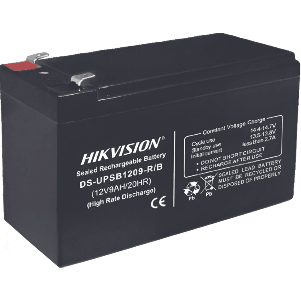 HIKVISION DS-UPSB1209-R/B(5PCS) - BATERIA DE PLOMO ÁCIDO / 12 VCD / 9 AMP / IDEAL PARA UPS, EPS Y USO GENERAL / CERTIFIC