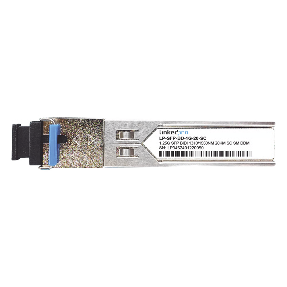 TRANSCEPTORES ÓPTICOS BIDIRECCIONALES SFP (MINI-GBIC) / MONOMODO 1310 & 1550 NM / 1.25 GBPS / 1000BASE-BX / CONECTOR SC/UPC SIMPLEX / DDM / HASTA 3 KM / 2 PIEZAS