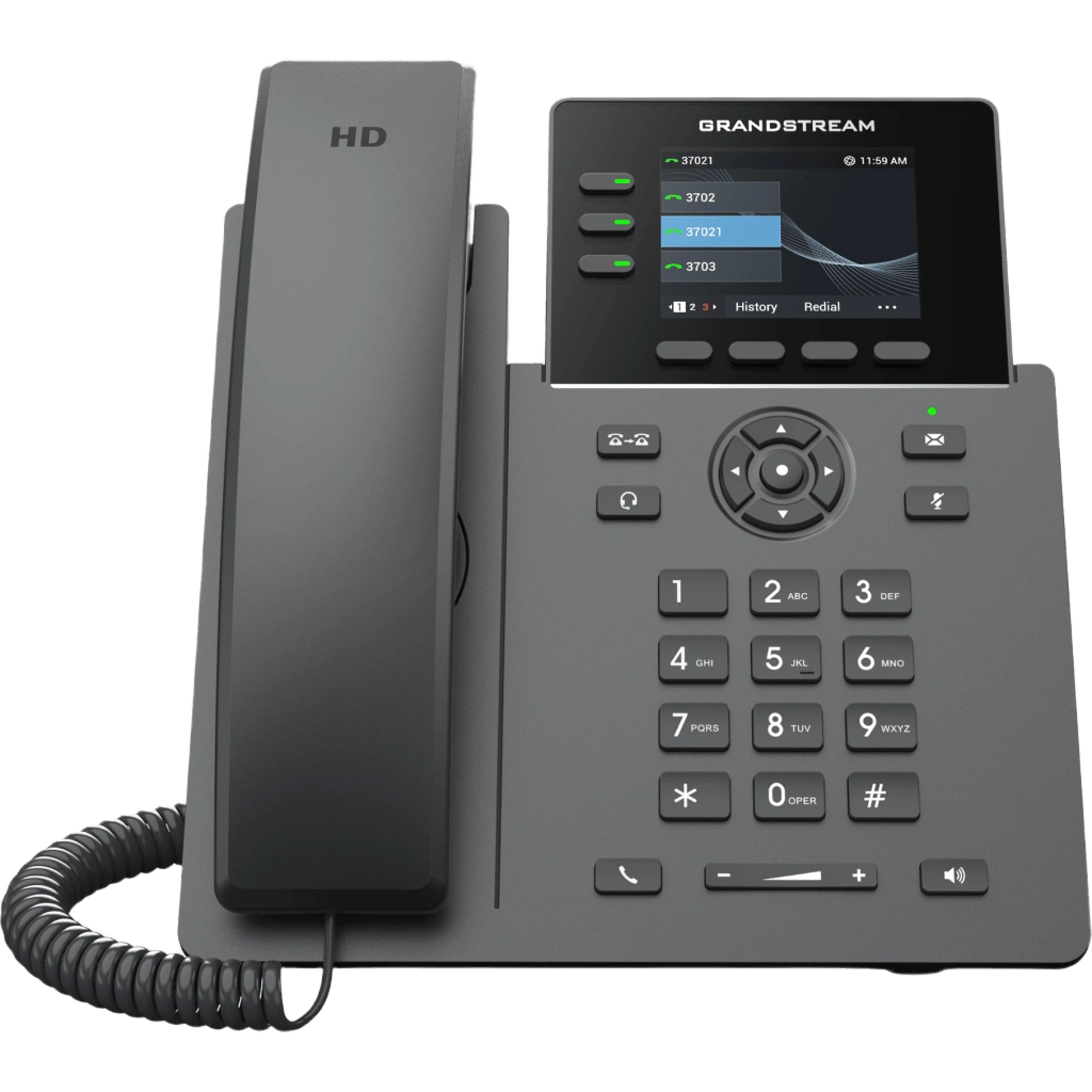 TELÉFONO IP GRADO OPERADOR / 3 LÍNEAS / 12 BOTONES VIRTUALES MULTIUSO / PANTALLA LCD 2.8 PULGADAS / PUERTOS GIGABIT CON POE / AUDIO HD / COMPATIBLE CON GDMS-VoIP - Telefonía IP - Videoconferencia-GRANDSTREAM-Bsai Seguridad & Controles