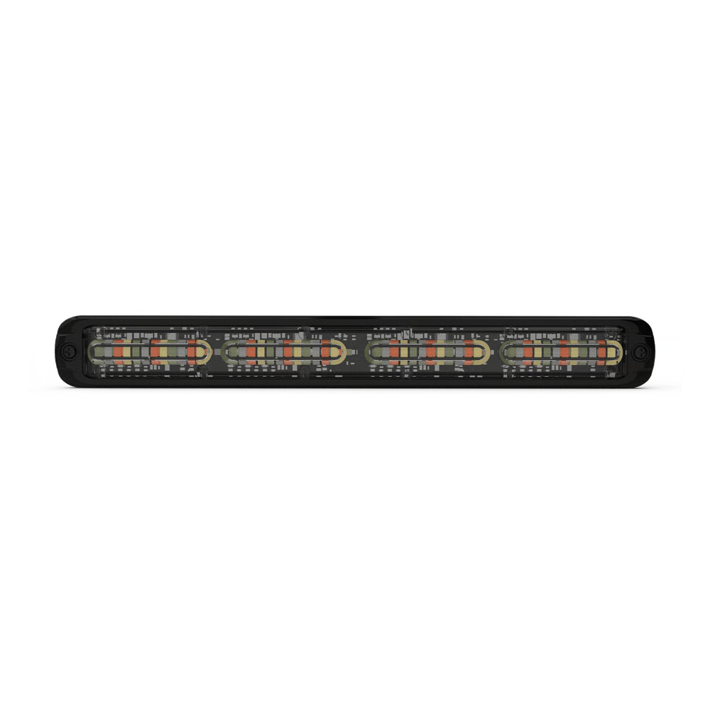 LUZ DE ADVERTENCIA GIGA THIN DE 48 LED, QUADCOLOR ROJO/AZUL/AMBAR/BLANCO ,11 PULGADAS, CON FUNCIONALIDAD DE DIRECTOR DE TRAFICO