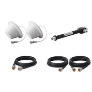 KIT DE 2 ANTENAS OMNIDIRECCIONAL TIPO DOMO Y DIVISOR DE POTENCIA DE 3 SALIDAS / JUMPERS COAXIALES DE 3 M Y DOS DE 15 M CON CONECTORES N MACHO