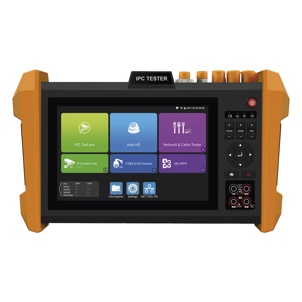 TESTER PROFESIONAL MULTIFUNCIÓN | PANTALLA TÁCTIL 7" | LÁSER INTEGRADO | CÁMARA INTEGRADA | PRUEBA IP/HD COAXIAL | 4K/8K | H.265/H.265 | ONVIF | WIFI | ANALIZADOR DE CABLE | MEDIDOR DE POTENCIA ÓPTICA Y RED | TDR |