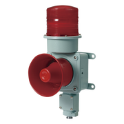 COMBINACIÓN DE BALIZA LED COLOR ROJA CON SIRENA ELECTRÓNICA PARA APLICACIONES DE LA INDUSTRIA PESADA  MÁX.120 DB A 120 VCA