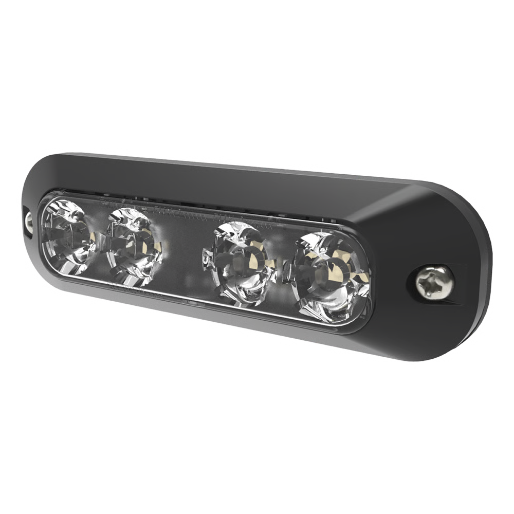LUZ AUXILIAR DE 4 LED, ROJO/CLARO, LENTE TRANSPARENTE