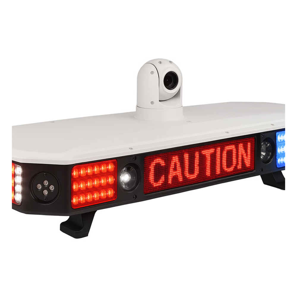 SISTEMA INTELIGENTE DE LUCES DE POLICÍA PL100 / 8 CÁMARAS HD AI / RECONOCIMIENTO FACIAL Y PLACAS / 4G/5G / SIRENA 100W / PANTALLA LED / CUMPLE GB 13954-2009