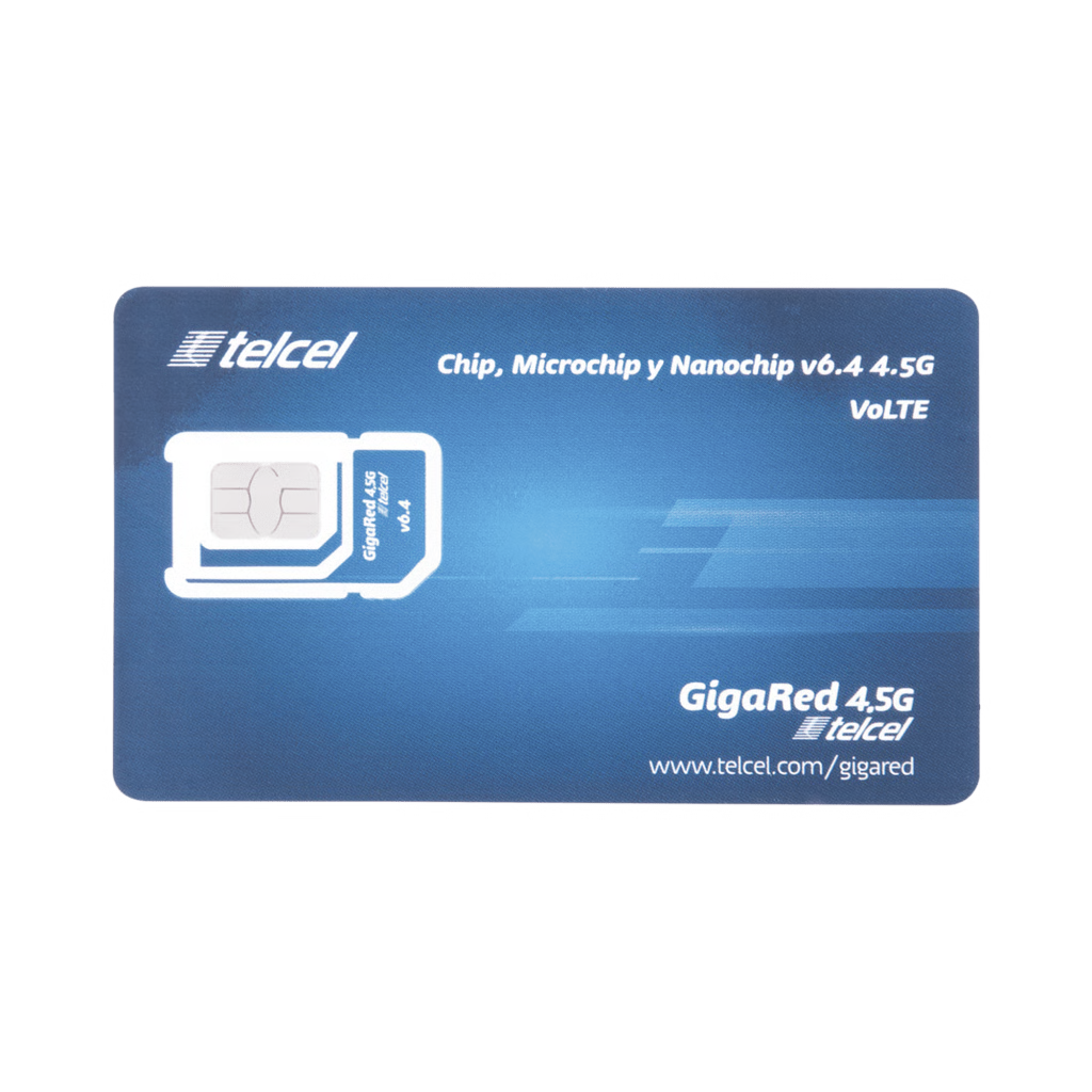 SIM TELCEL 6 GB MENSUAL PARA DISPOSITIVOS MÓVILES 3G/4G (TELCEL) 1 AÑO DE SERVICIO (SOLO DATOS)