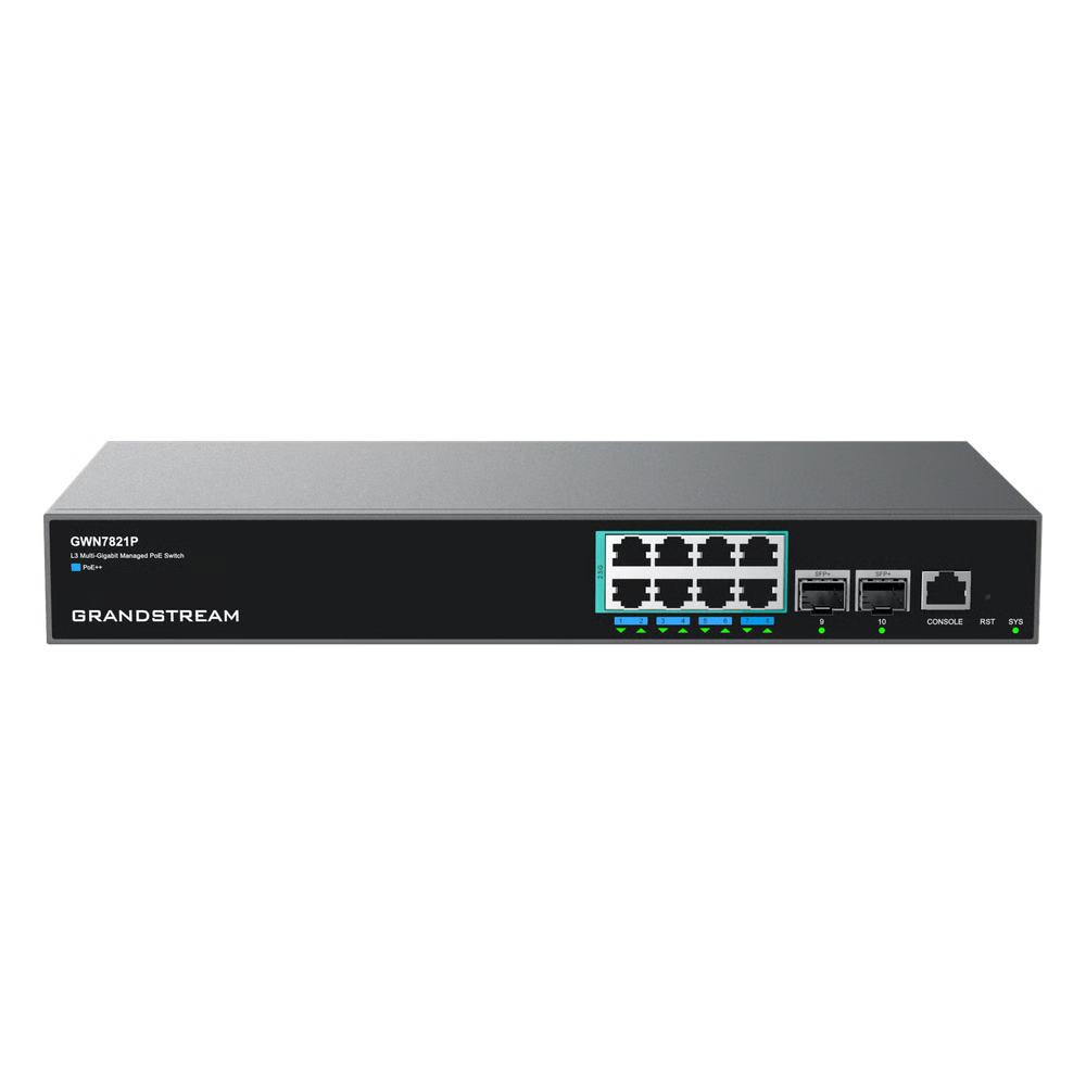 SWITCH POE MULTIGIGABIT CAPA 3 / 8 PUERTOS ETHERNET 2.5 G / 2 PUERTOS SFP+ / POE++ DINÁMICO / IPV6 E IPV4 / VLAN AVANZADA / QOS / STACKING HASTA 4 DISPOSITIVOS / ADMINISTRACIÓN LOCAL Y EN LA NUBE