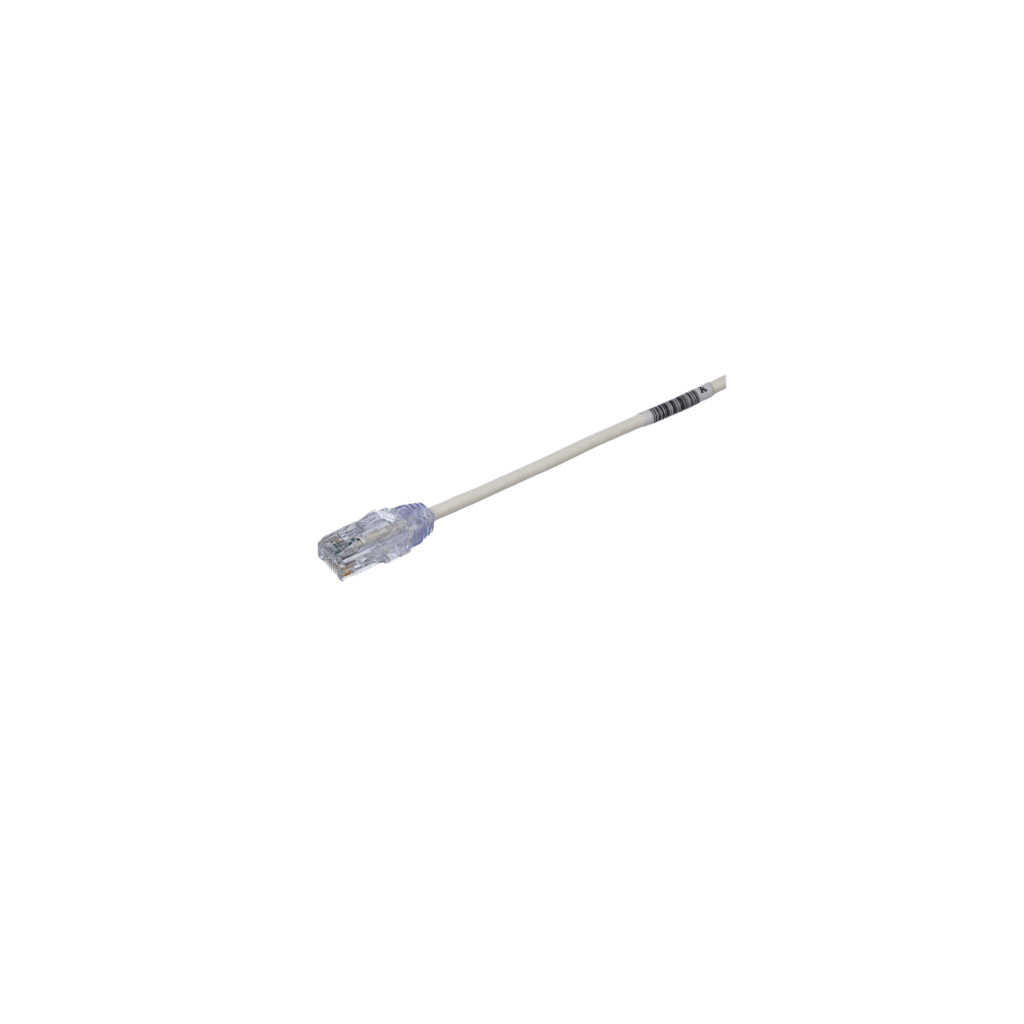 CABLE DE PARCHEO TX6, UTP CAT6, DIAMETRO REDUCIDO (28AWG), COLOR BLANCO, 0.5 METROS (1.64 PIES)
