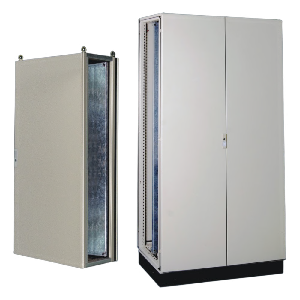 GABINETE DE ACERO IP55  (1200 X 2000 X 600 MM) CON PLACA TRASERA INTERIOR METÁLICA Y PUERTA DOBLE