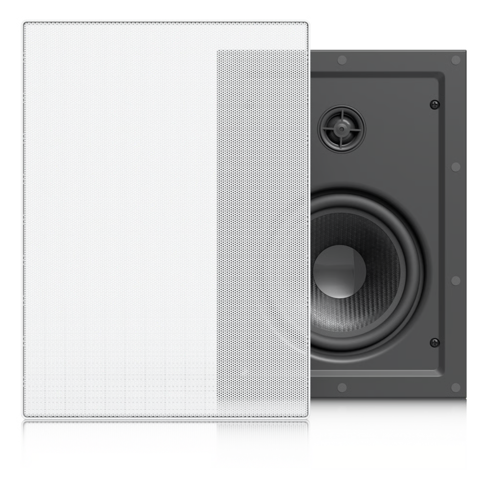 UNIFI IN-WALL SPEAKER ALTAVOZ EMPOTRABLE DE PARED / WOOFER 6.5" 130W / TWEETER 1" PIVOTE ±15° / 8 OHMS / COBERTURA SIMÉTRICA AXIAL DE 90° / NDAA COMPLIANT