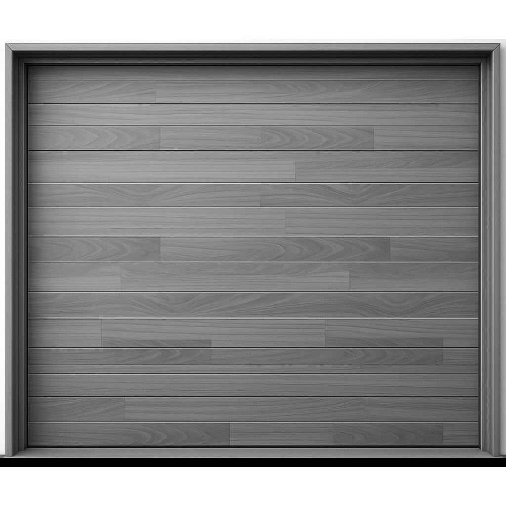 PUERTA DE GARAGE DE ALTA CALIDAD / ESTILO AMERICANO / ACABADO LAMINADO PREMIUM / COLOR GRIS / 18X9 PIES.
