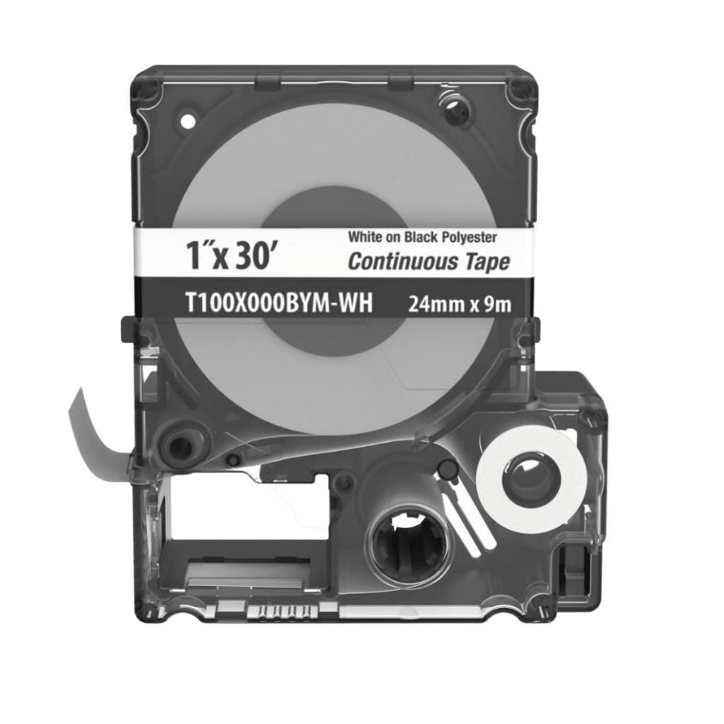 CASETE MP, CINTA CONTINUA, POL., 1 W X 30 L, BLANCO/NEGRO