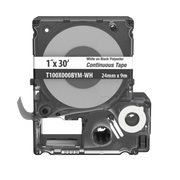 CASETE MP, CINTA CONTINUA, POL., 1 W X 30 L, BLANCO/NEGRO
