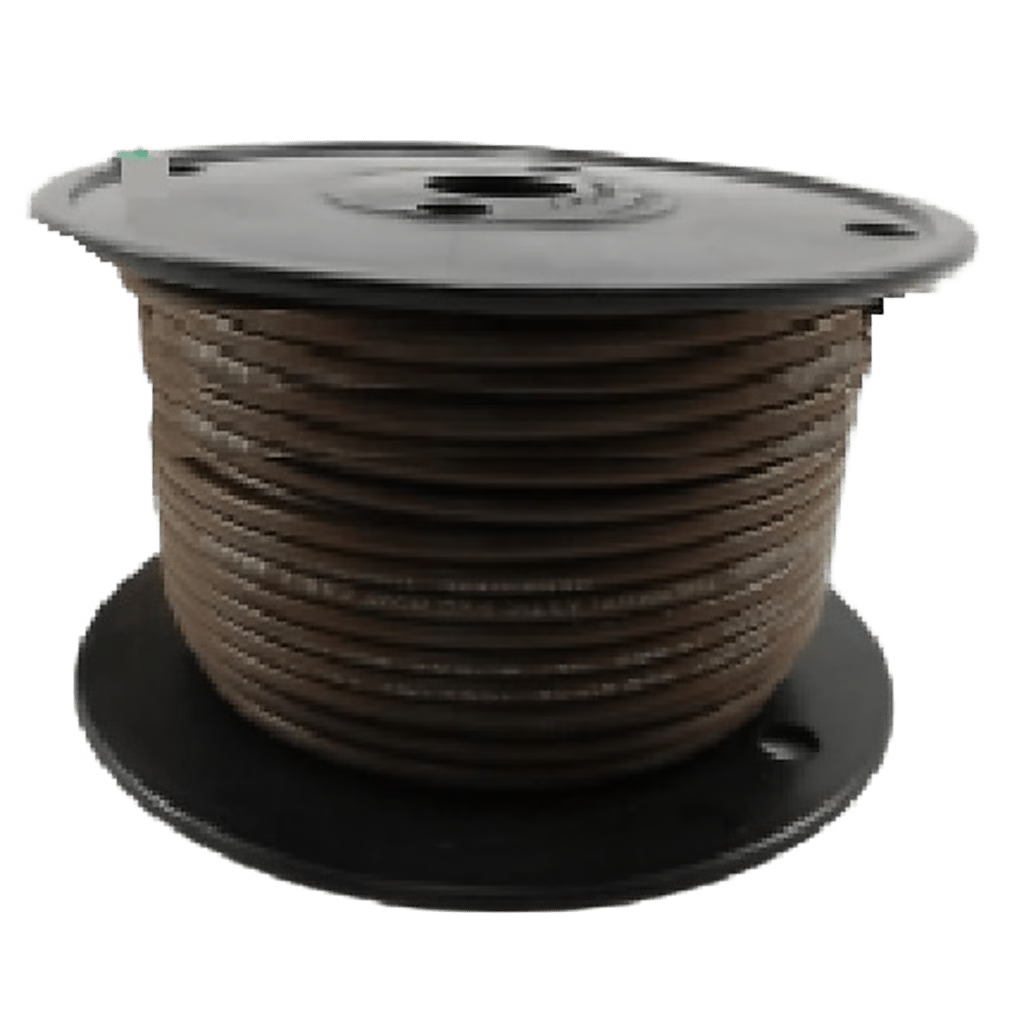 CABLE ELÉCTRICO COLOR CAFÉ CALIBRE 14 / UL 1015-1230 / 600 VOLTIOS / TEMPERATURA 105°C SECO 75°C HÚMEDO / COBRE ESTAÑADO CLASE K / AISLANTE PVC RETARDANTE DE LLAMA VW-1 / RESISTENTE A HUMEDAD ABRASIÓN ÁCID