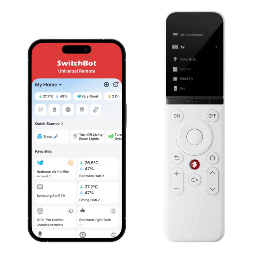 CONTROL REMOTO UNIVERSAL IR / PANTALLA LCD / CONEXIÓN WIFI + BLE / COMPATIBLE MATTER / ALCANCE 120 M (393.7 FT) / 2000 MAH / HASTA 6 MESES AUTONOMÍA