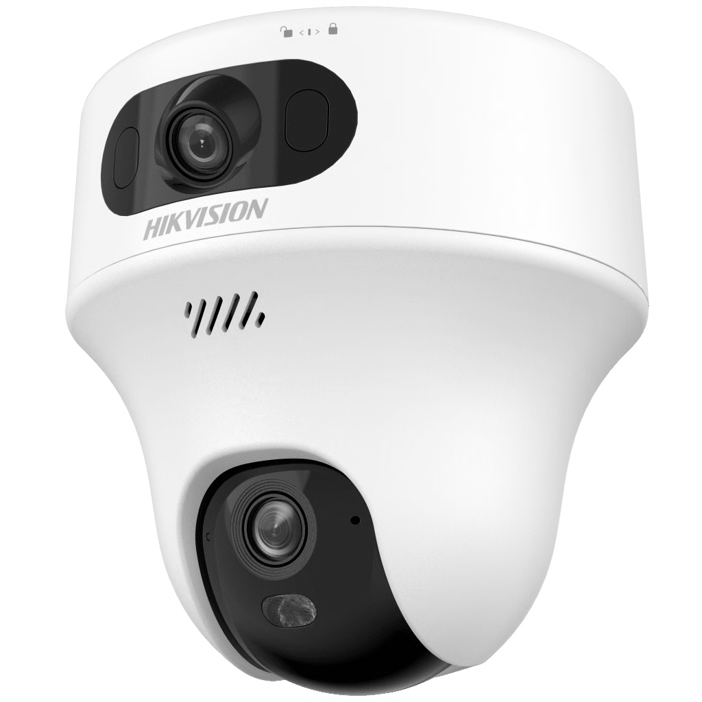 TURRET PT  IP DE DOBLE LENTE DE 6 MEGAPIXEL / LENTE 2.8 MM / DUAL LIGHT (20 MTS IR + 15 MTS LUZ BLANCA) / WI-FI / IP54 / DWDR  / H.265 / AUDIO BIDIRECCIONAL (MICRÓFONO Y BOCINA)
