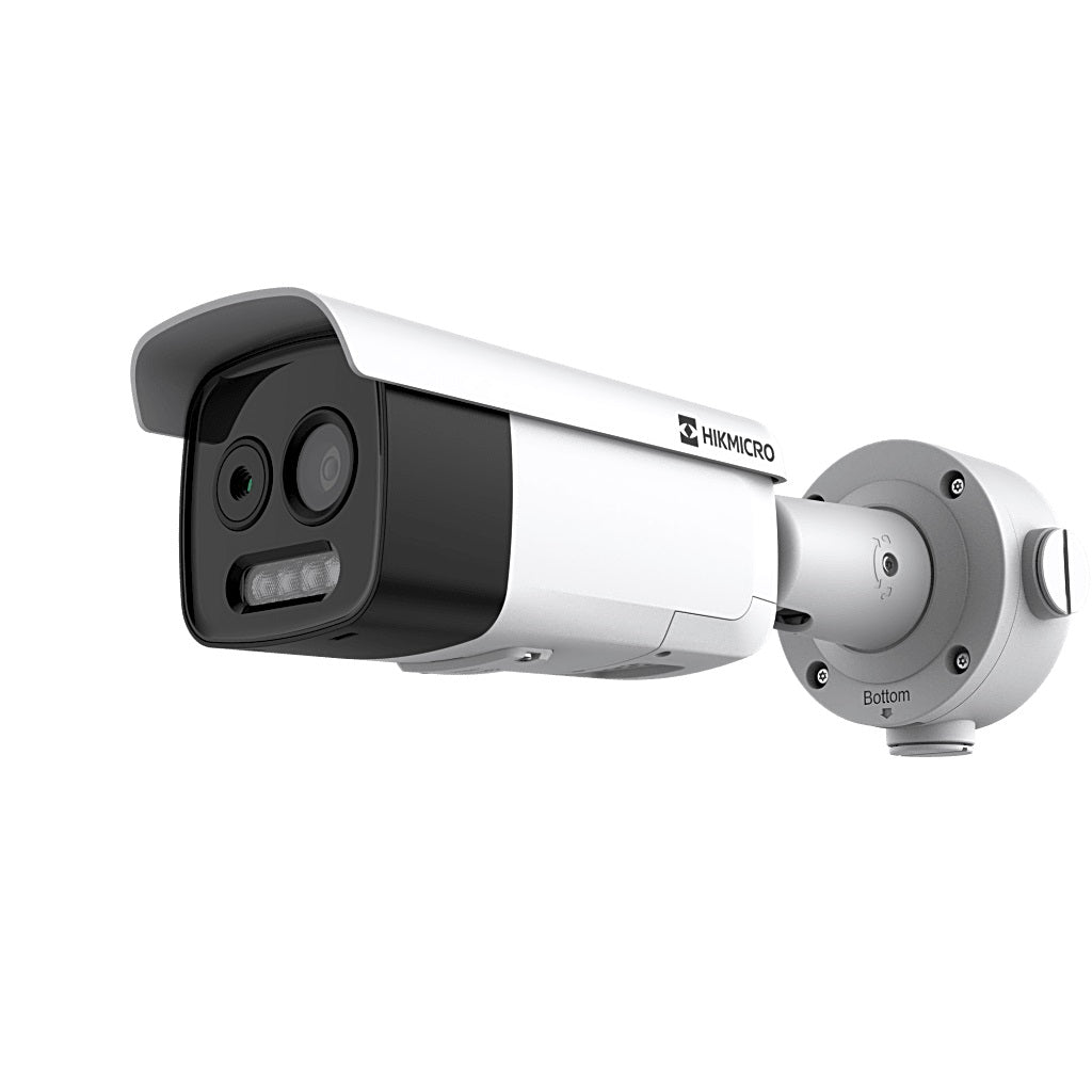 CÁMARA BALA BI-ESPECTRO TÉRMICA Y ÓPTICA/ 5MP ÓPTICA + 256×192 TÉRMICA / IA PARA DETECCIÓN HUMANA 84M Y VEHICULAR 210M / ALARMA POR TEMPERATURA -20°C A 150°C / DETECCIÓN DE FUEGO Y FUMADORES /-Cámaras IP y NVRs-HIKMICRO-Bsai Seguridad & Controles