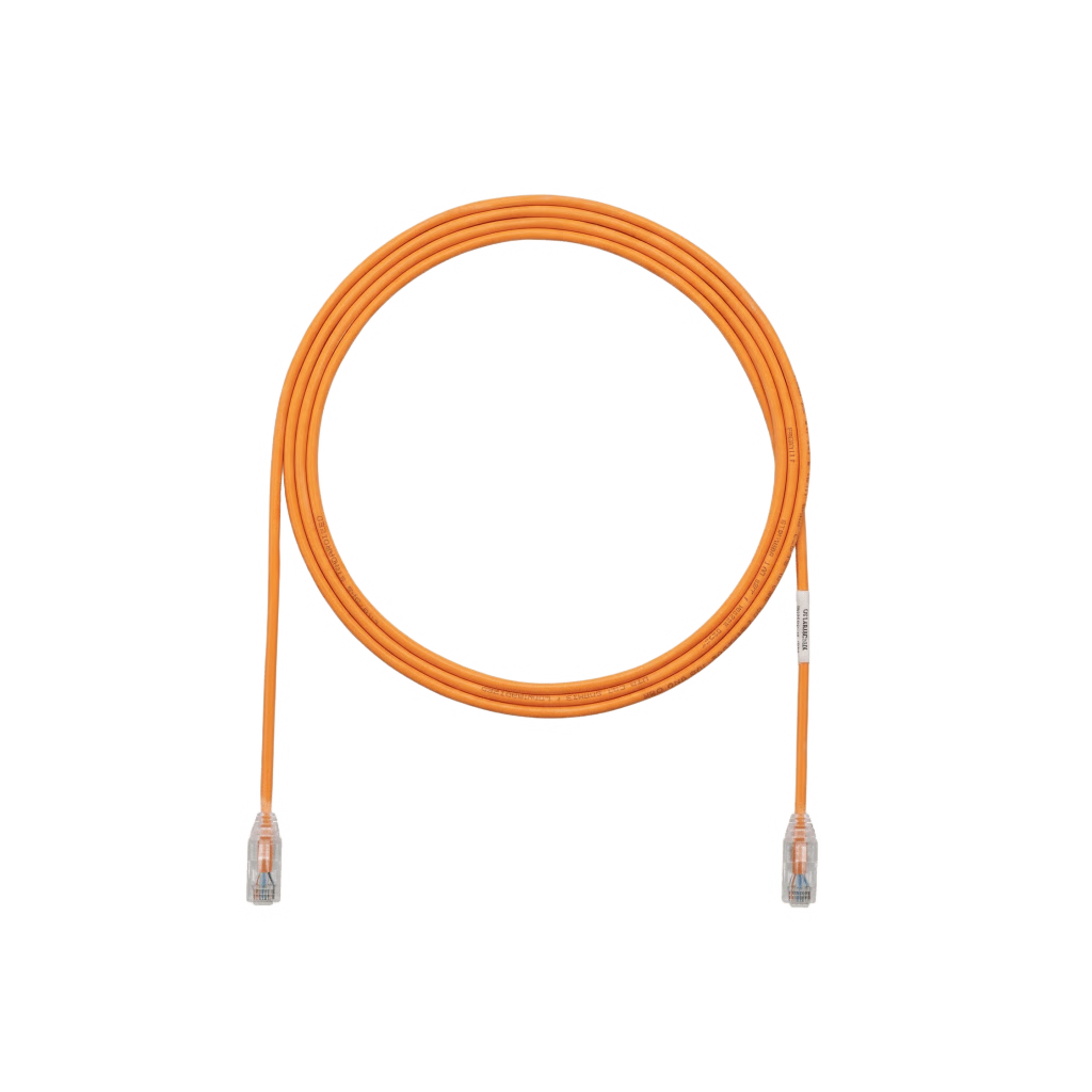 CABLE DE PARCHEO TX6, UTP CAT6, DIÁMETRO REDUCIDO (28AWG), COLOR NARNAJA, 0.30 METROS (1 PIE)