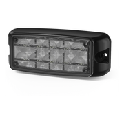 LUZ DE ADVERTENCIA DE 10 LED, ROJO/AZUL, 5X2 PULGADAS, LENTE TRANSPARENTE, BISEL NEGRO