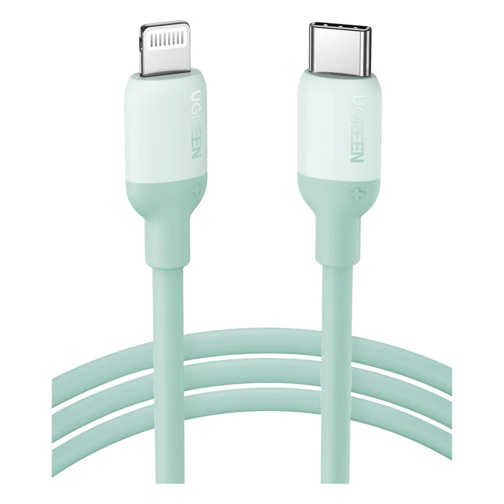 CABLE USB-C A LIGHTNING / CERTIFICADO MFI / 1 METRO / ADECUADO PARA IPHONE, IPAD, IPOD / CARGA RÁPIDA PD 20W /  SINCRONIZACIÓN DE DATOS DE HASTA 480 MBPS / GOMA DE SILICONA Y  TPE. / SUAVE AL TACTO / COLOR  GREEN