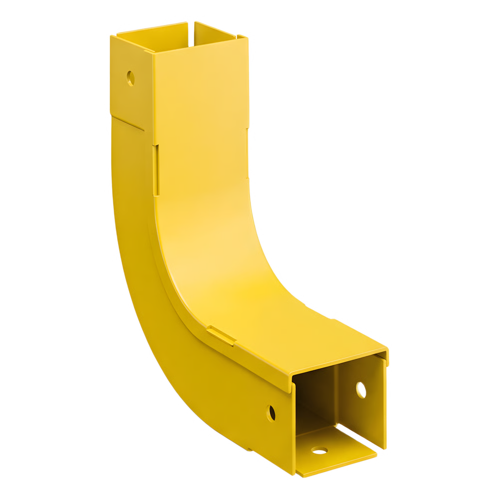BAJADA VERTICAL INTERIOR DE 90º, PARA USO CON CANALETAS 2X2 FIBERRUNNER™, COLOR AMARILLO