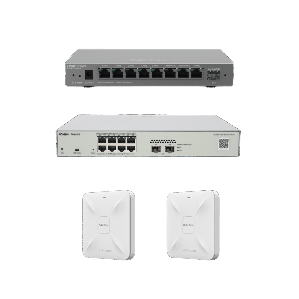 SOLUCIÓN COMPLETA DE RED PARA HASTA 200 CLIENTES Y HASTA 4 SERVICIOS DE INTERNET., IDEAL PARA INICIAR UN PROYECTO DE HOTELERÍA U OFICINA