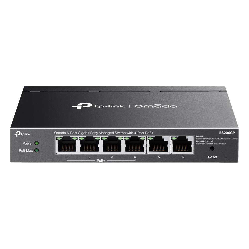 SWITCH OMADA 6 PUERTOS GIGABIT / 4 PUERTOS POE+ 65W / GESTIÓN CLOUD SDN / SIN VENTILADORES / QOS / VLAN / IGMP SNOOPING / 250 M POE