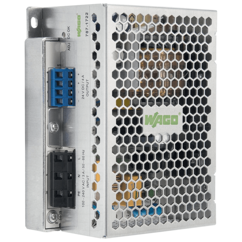 FUENTE DE ALIMENTACIÓN MONOFÁSICA WAGO ECO / 12V DC / 8A / 96W / MONTAJE EN CARRIL DIN-35 / IP20 / PROTECCIÓN CONTRA CORTOCIRCUITOS / LED DC-OK / CONECTIVIDAD CAGE CLAMP®