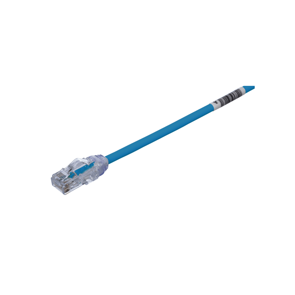 CABLE DE PARCHEO UTP CAT6A, CM/LSZH, DIAMETRO REDUCIDO (28AWG), COLOR AZUL, 0.61 METROS (2 PIES)