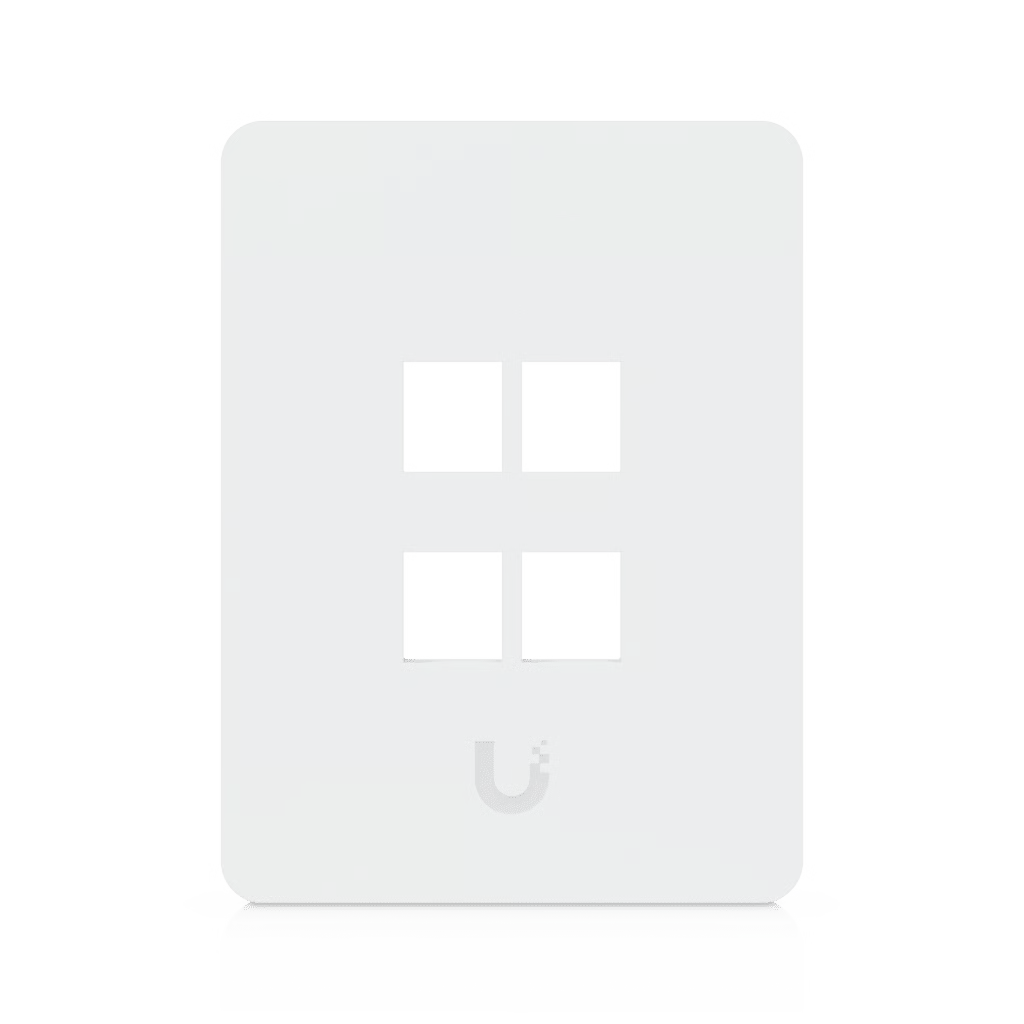 PLACA DE PARED VERTICAL UNIVERSAL PARA KEYSTONE DE 4 PUERTOS CON CUBIERTA PINTABLE, ACABADO PERSONALIZABLE, PAQUETE CON 4 PIEZAS