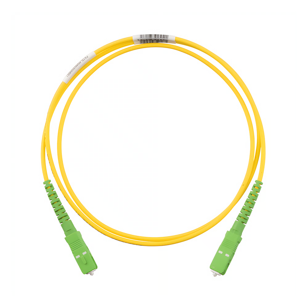 JUMPER DE FIBRA OPTICA MONOMODO 9/125 OS2, SC/APC-SC/APC SIMPLEX, OFNR (RISER), COLOR AMARILLO, 5 METROS