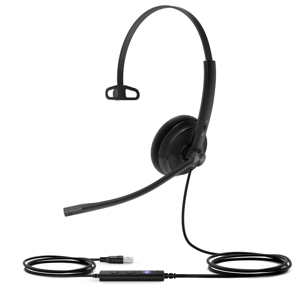 DIADEMA ALÁMBRICA UH34 LITE MONO TEAMS DE YEALINK USB-C/A CON ALMOHADILLAS DE ESPUMA